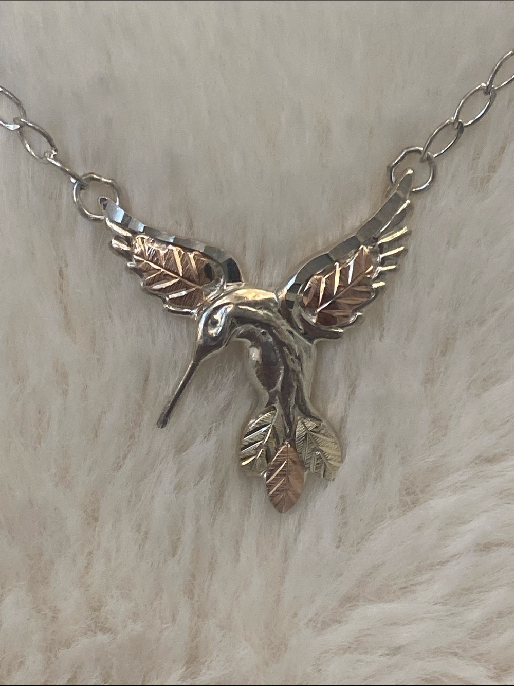 Black Hills Gold Hummingbird Pendant